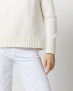 Load image into Gallery viewer, Catherine Johnny-Collar Sweater in Chalk Cotton
