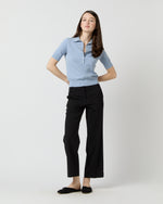 Load image into Gallery viewer, Tasha Polo Sweater in Pale Heather Sky Cotton
