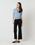 Load image into Gallery viewer, Tasha Polo Sweater in Pale Heather Sky Cotton
