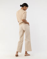 Load image into Gallery viewer, Short-Sleeved Rosie V-Neck Cardigan in Khaki Linen
