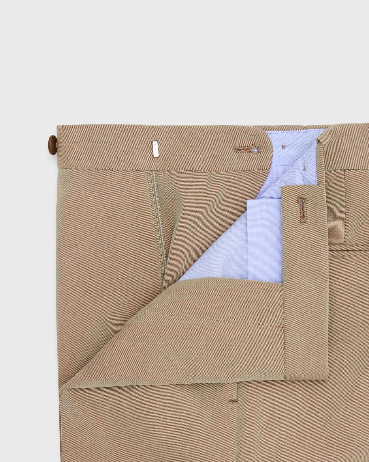 Side-Tab Dress Trouser in Khaki/Red Solaro