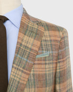 Load image into Gallery viewer, Virgil No. 2 Jacket in Wheat/Melon/Lovat Plaid Linen Hopsack
