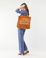 Load image into Gallery viewer, Large You Are My Sunshine Tote in Orange/Natural/Spice
