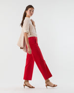 Load image into Gallery viewer, Frankie Cropped Pant in Red Paperweight Stretch Poplin

