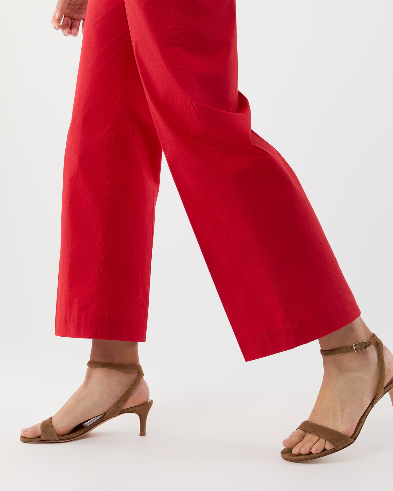 Frankie Cropped Pant in Red Paperweight Stretch Poplin