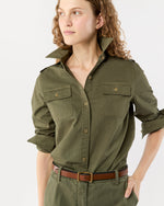 Load image into Gallery viewer, Safari Shirt in Olive Stretch Twill
