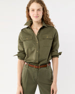 Load image into Gallery viewer, Safari Shirt in Olive Stretch Twill
