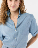 Load image into Gallery viewer, Agnes Shirt in Extra Light Washed Cotolino Chambray
