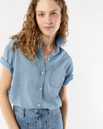 Load image into Gallery viewer, Agnes Shirt in Extra Light Washed Cotolino Chambray
