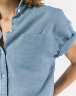 Load image into Gallery viewer, Agnes Shirt in Extra Light Washed Cotolino Chambray
