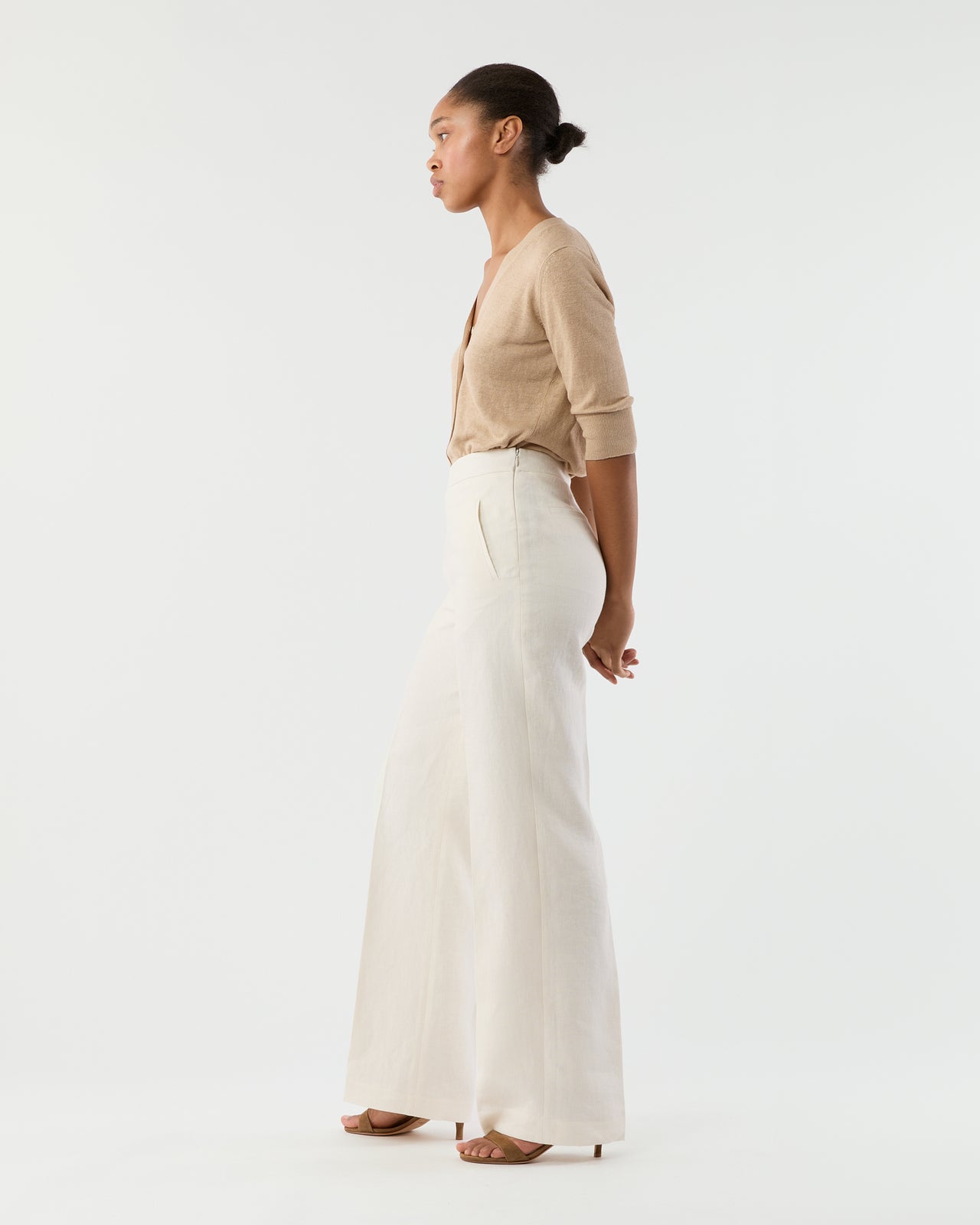 Hutton Pant in White Linen