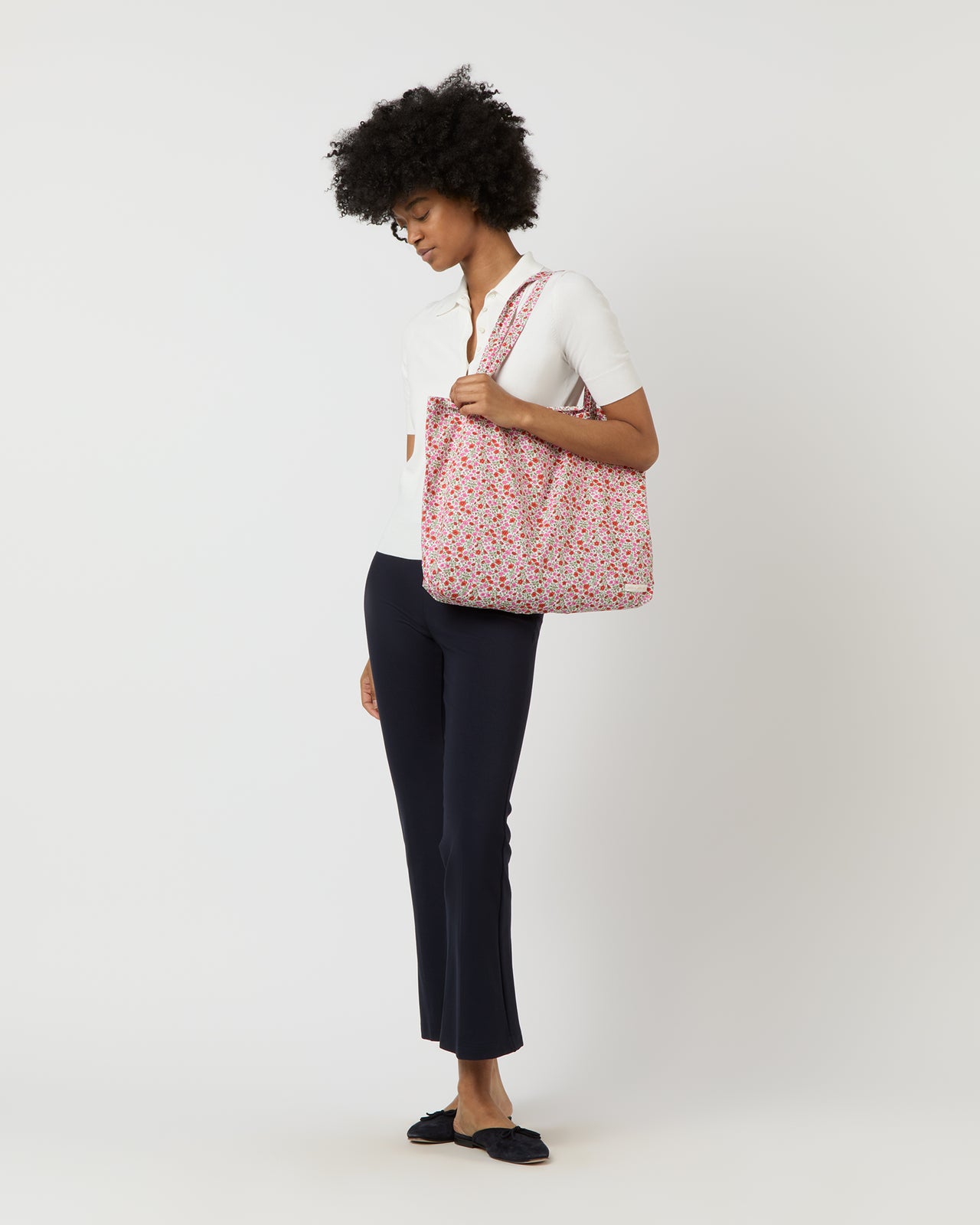 Reusable Tote Bag in Pink/Multi Freya Daisy Liberty Fabric