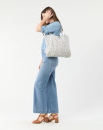Load image into Gallery viewer, Reusable Tote Bag in Yellow/Blue Hope Springs Liberty Fabric
