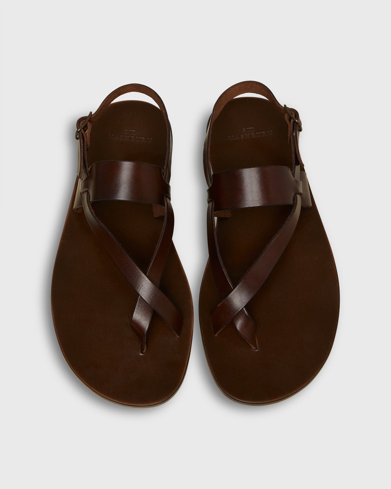 Toe-Strap Sandal in Brown Leather