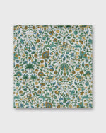 Load image into Gallery viewer, Hand-Rolled Cotton Print Pocket Square in Green Multi Imran Liberty Fabric
