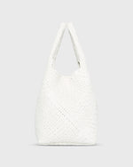 Load image into Gallery viewer, Small Mercato Handwoven Tote in Chalk Leather
