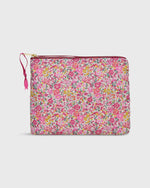 Load image into Gallery viewer, Soft Small Zip Pouch in Pink/Multi Emma &amp; Georgina Liberty Fabric

