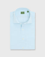 Load image into Gallery viewer, Spread Collar Sport Shirt in Seaglass Micro Gingham Poplin
