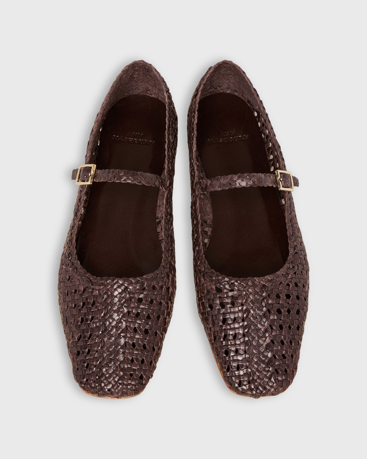 Handwoven Mary Jane in Chocolate Leather