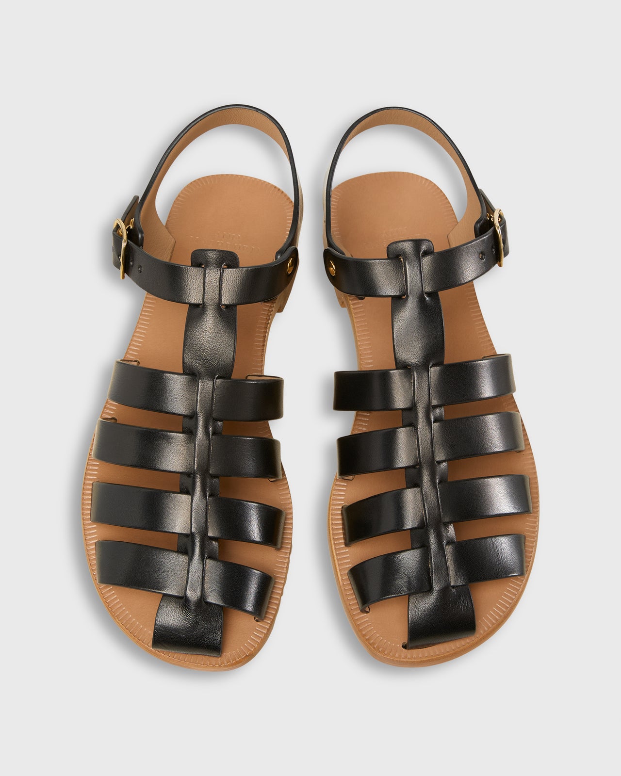 Fisherman Sandal in Black Leather