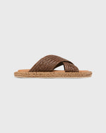 Load image into Gallery viewer, Woven Criss-Cross Slide in Brown Leather
