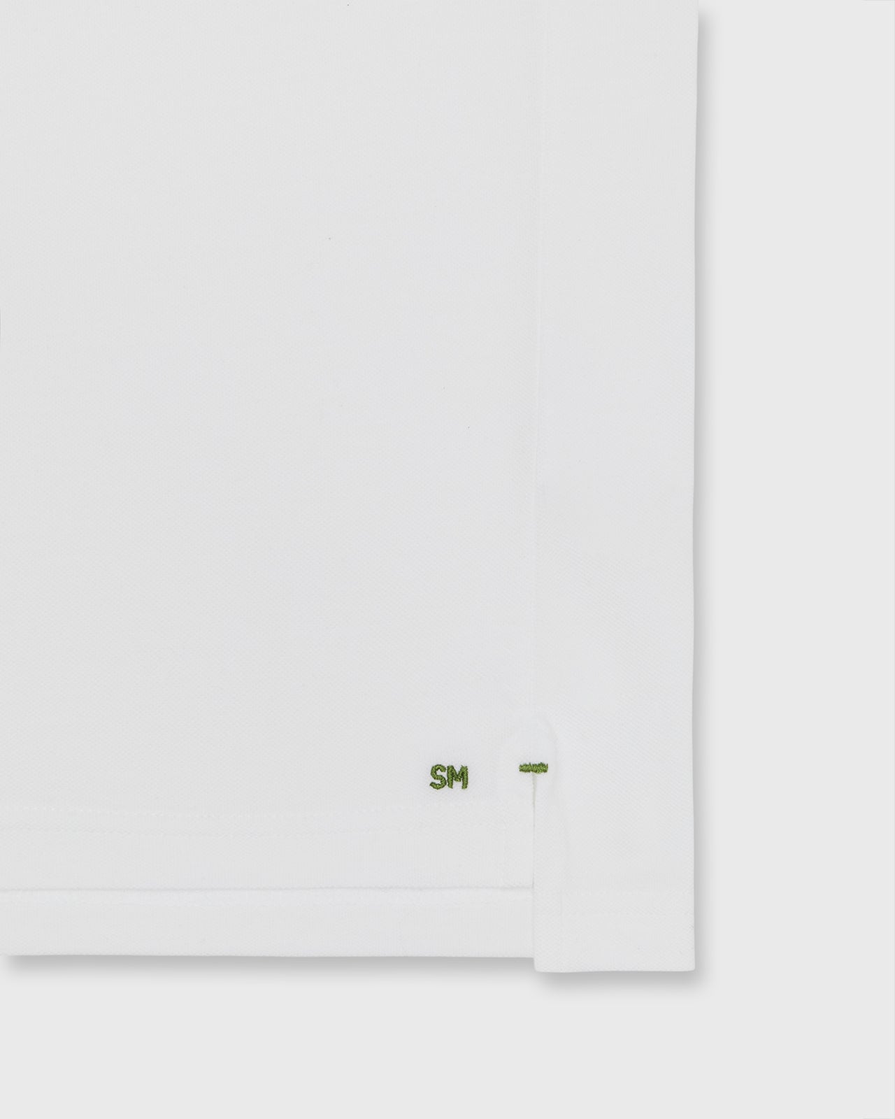 Short-Sleeved Polo in White Pima Pique