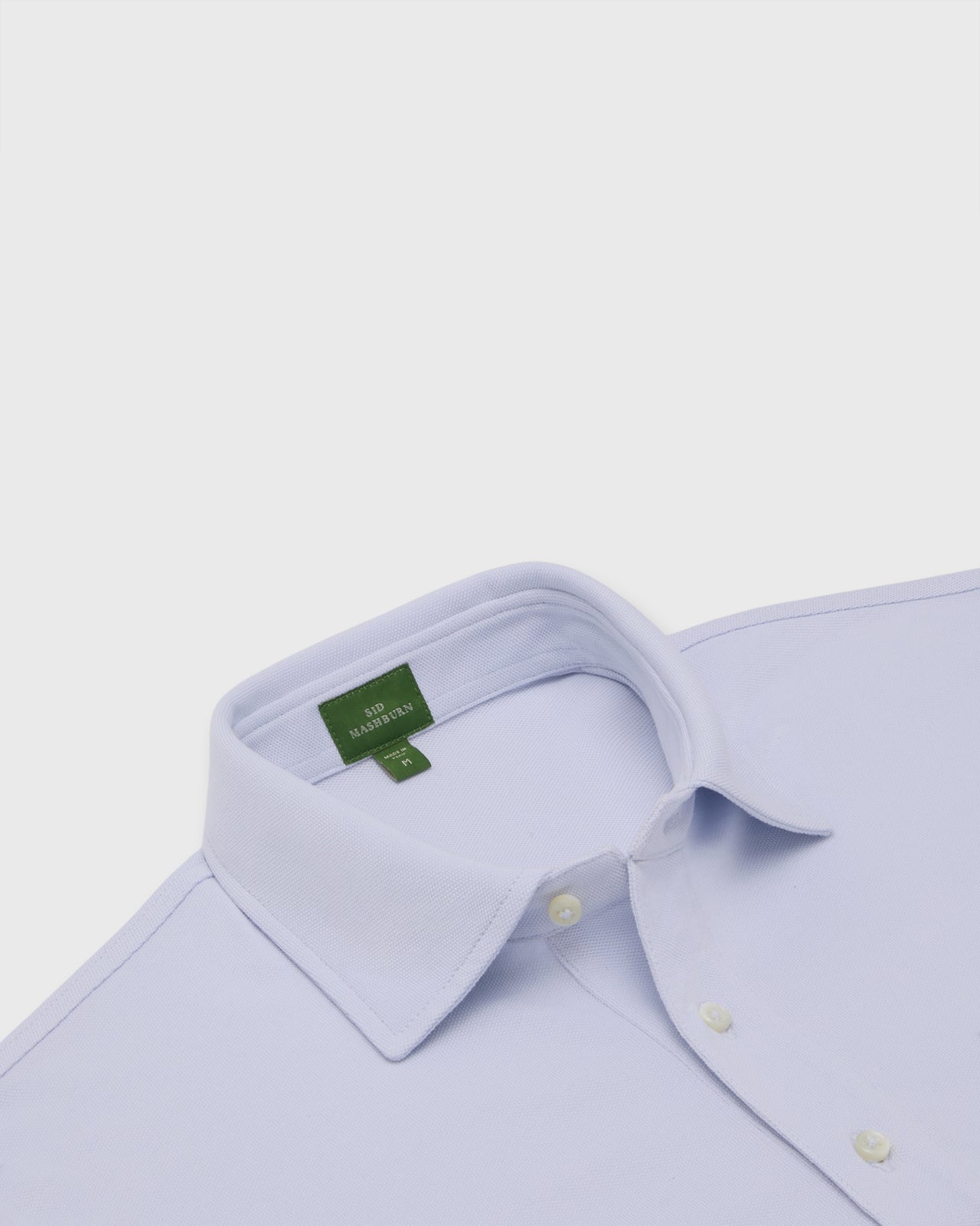 Short-Sleeved Polo in Pale Blue Pima Pique