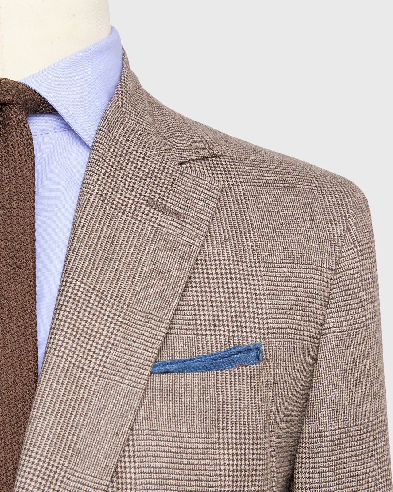 Ghost Blazer in Chocolate/Oat Glen Plaid Brushed Hopsack