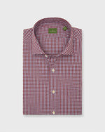 Load image into Gallery viewer, Spread Collar Sport Shirt in Heather Sky/Garnet Gingham Poplin
