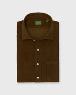 Load image into Gallery viewer, Spread Collar Sport Shirt in Brown Corduroy
