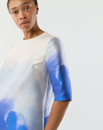 Load image into Gallery viewer, Paige Maxi Dress in Blue Watercolor Printed Mikado
