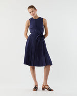Load image into Gallery viewer, Joelle Dress in Navy Lightweight Poplin
