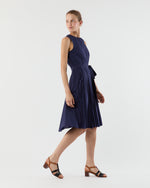 Load image into Gallery viewer, Joelle Dress in Navy Lightweight Poplin
