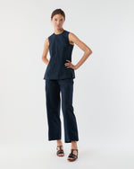 Load image into Gallery viewer, Jo Tunic in Navy Paperweight Stretch Poplin
