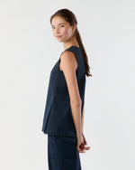 Load image into Gallery viewer, Jo Tunic in Navy Paperweight Stretch Poplin
