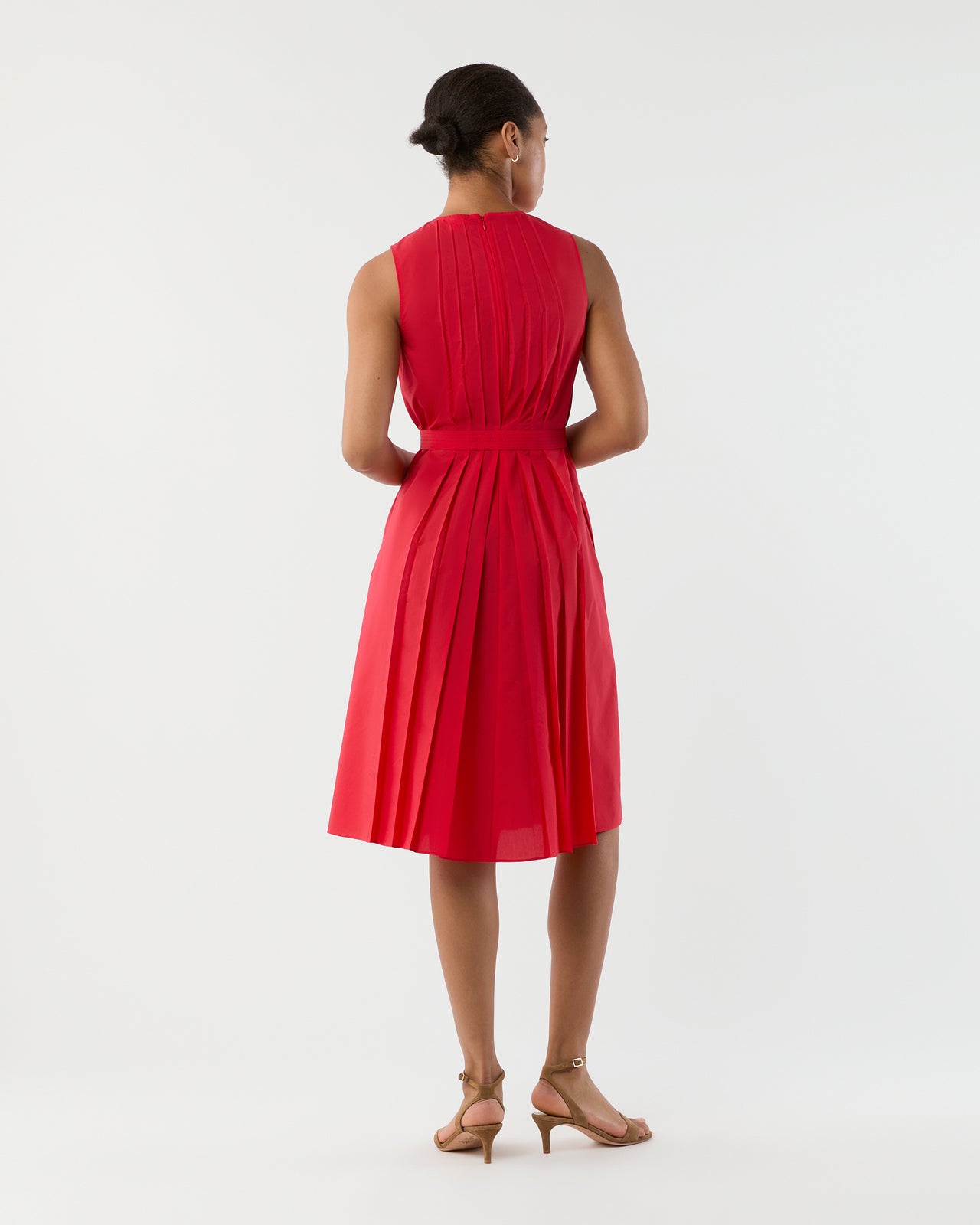 Joelle Dress in Red Lightweight Poplin