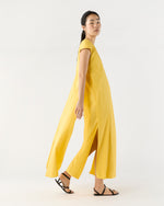 Load image into Gallery viewer, Scarlett Dress in Marigold Paperweight Stretch Poplin

