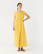Load image into Gallery viewer, Scarlett Dress in Marigold Paperweight Stretch Poplin

