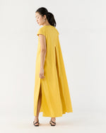 Load image into Gallery viewer, Scarlett Dress in Marigold Paperweight Stretch Poplin

