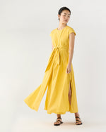 Load image into Gallery viewer, Scarlett Dress in Marigold Paperweight Stretch Poplin

