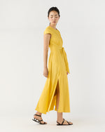 Load image into Gallery viewer, Scarlett Dress in Marigold Paperweight Stretch Poplin
