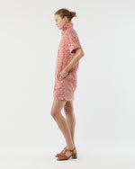 Load image into Gallery viewer, Molly Dress in Orange/Multi Floral Seersucker
