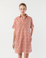 Load image into Gallery viewer, Molly Dress in Orange/Multi Floral Seersucker
