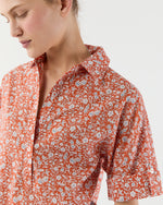 Load image into Gallery viewer, Molly Dress in Orange/Multi Floral Seersucker
