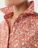 Load image into Gallery viewer, Molly Dress in Orange/Multi Floral Seersucker
