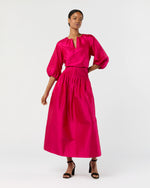 Load image into Gallery viewer, Savannah Top in Fuchsia Washed Silk Shantung
