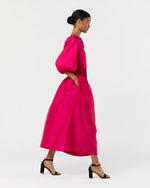 Load image into Gallery viewer, Adah Pintuck Skirt in Fuchsia Silk Shantung
