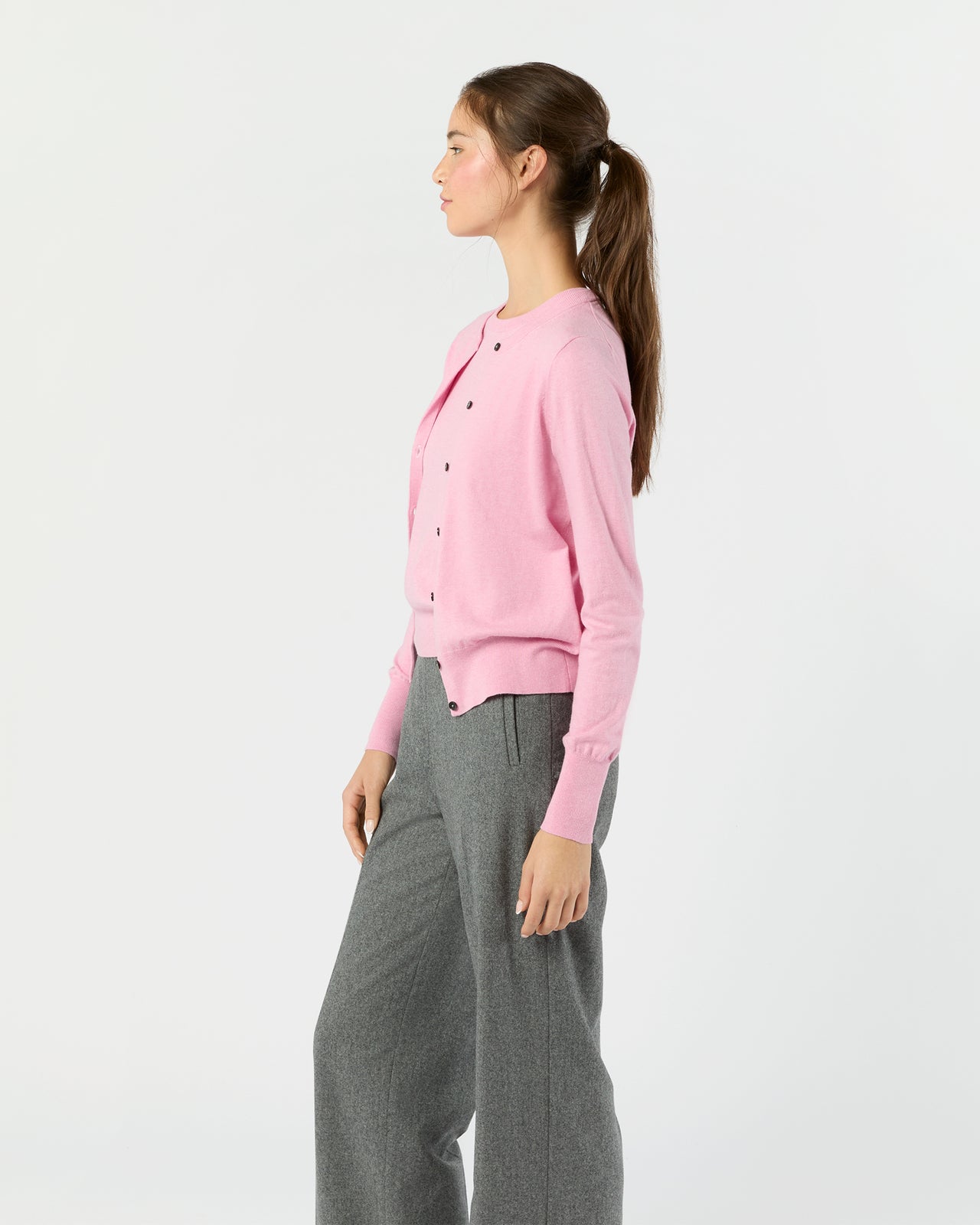Rosie Cardigan in Heather Rose Cotton/Silk