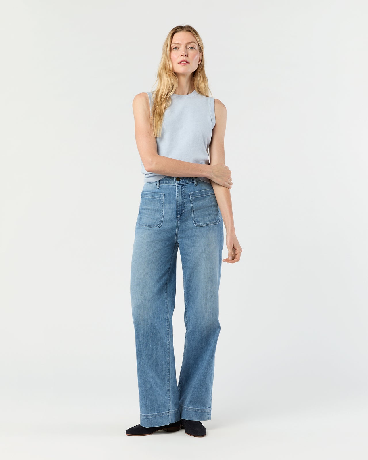 Rosie Shell in Heather Sky Cotton/Silk