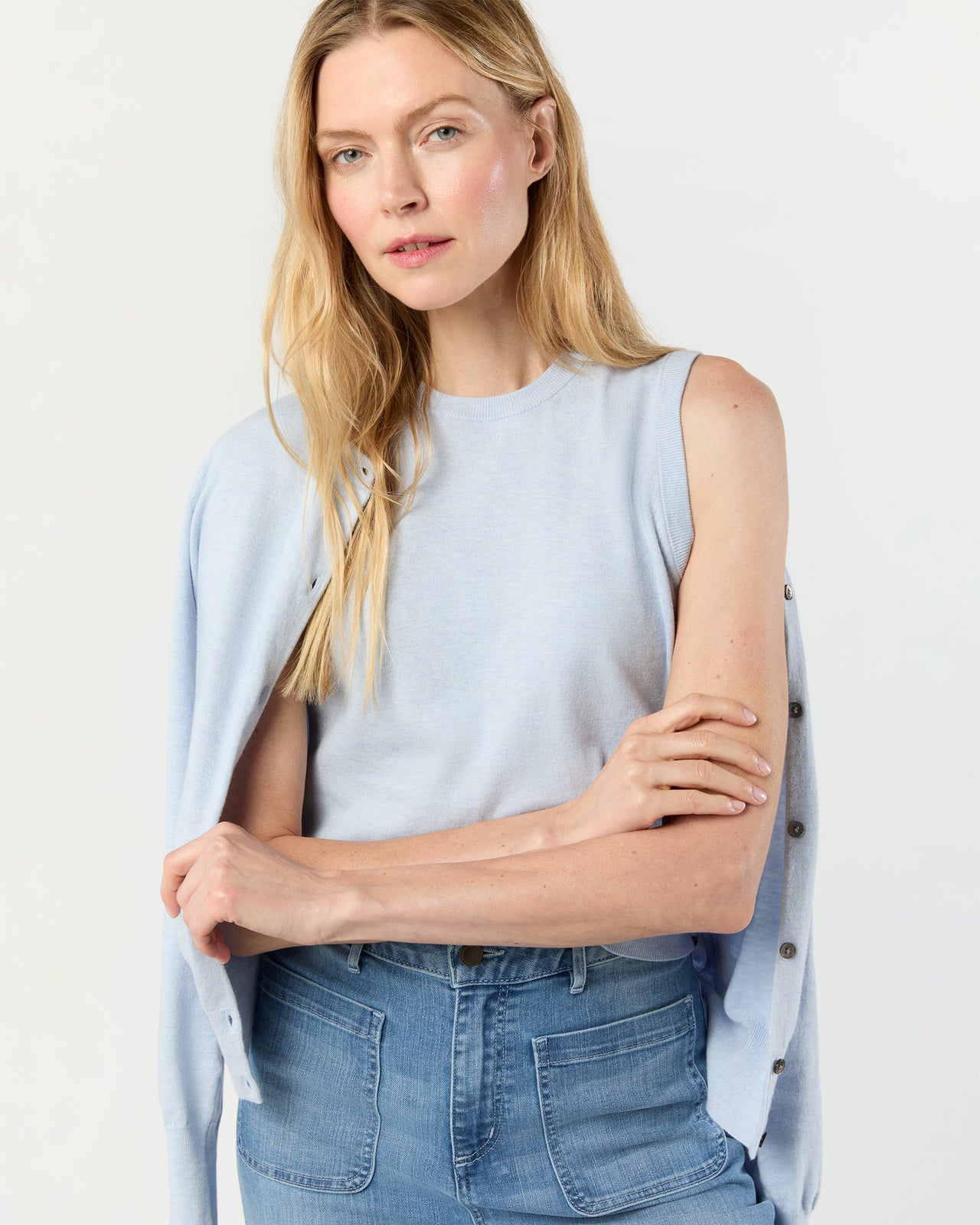 Rosie Shell in Heather Sky Cotton/Silk